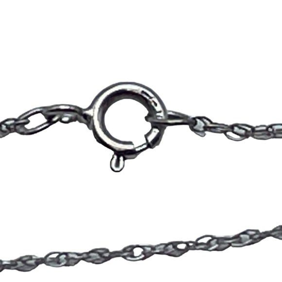 10kt White Gold Diamond Heart Pendant with 10kt White Gold Chain Necklace 1.58g - Picture 5 of 11